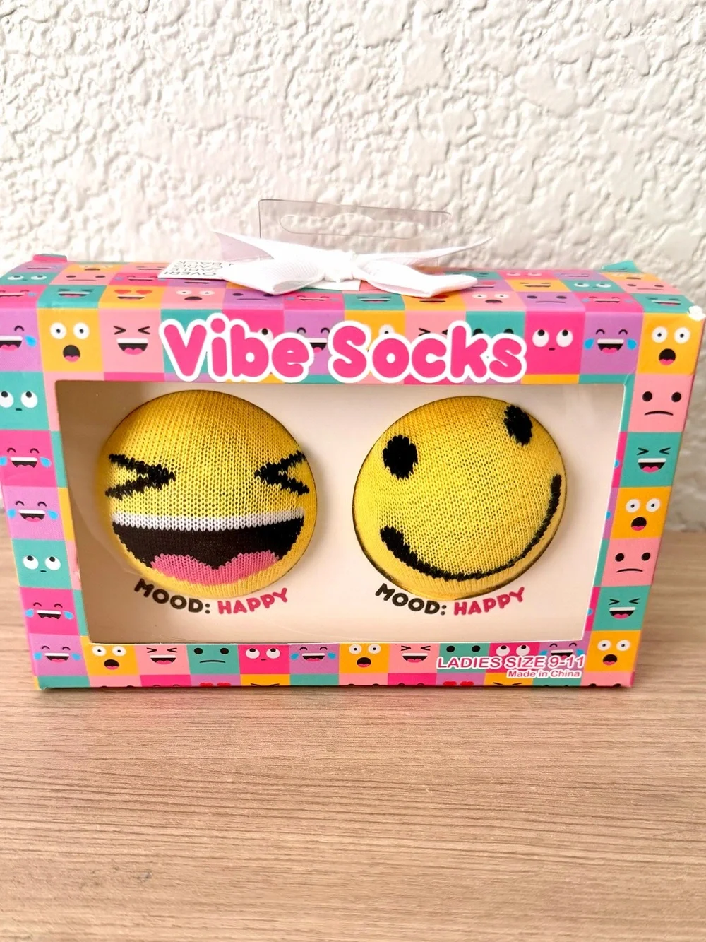 Yellow Emoji Crew Socks - Smiley Face Design